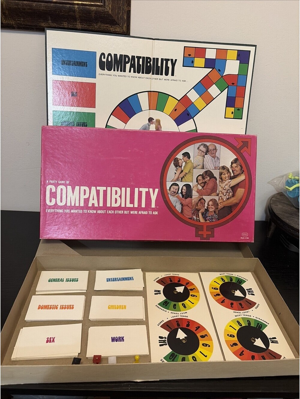 Vintage Party Game "Compatibility" by REISS Vtg Retro Board Games 1974 Edition